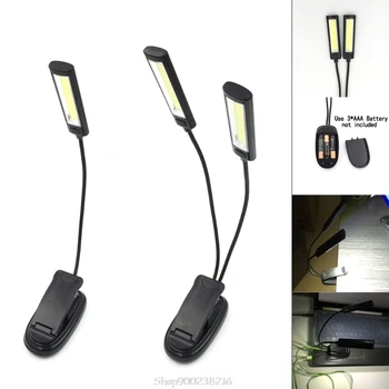 

Single/Double Head Two Gears Lighting Modes LED Light Mini Flexible Clip-on Desktop Reading Book Lamp S14 20 Dropship