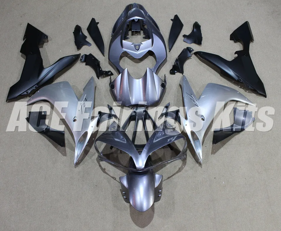 ABS Литье Мотоцикл Обтекатели наборы подходят для Yamaha YZF-1000-R1 2004 2005 2006 04 05 06 обтекатель кузова набор серебристый черный