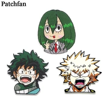 Patchfan My hero Academy, Мультяшные железные нашивки, одежда с вышивкой, лоскутные аксессуары, значки на заказ, A2336