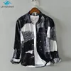 Special Price Shirts Long-Sleeve Japan-Style Print-Tops Patchwork Striped Casual Beach Lapel Male Loose bVnOZJzb5