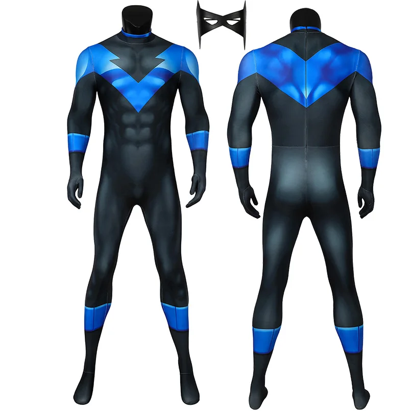 

Under the Red Hood Bat Superhero Cosplay Costume Dick Grayson Jumpsuit Halloween Masquerade Cool Bodysuit