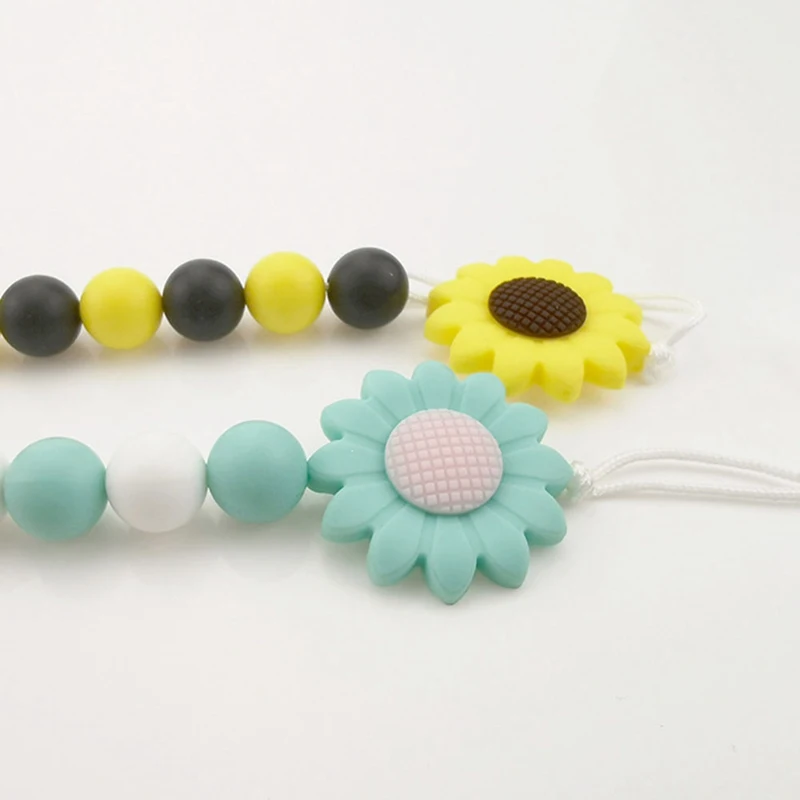 DIY силиконовые детские соски-пустышки с цветком, забавные соски-пустышки с цепочкой, держатель для детского душа, подарок