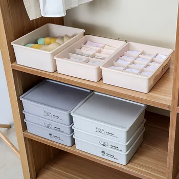 

Underwear storage box compartment underwear bra socks sorting box drawer type plastic sorting locker box