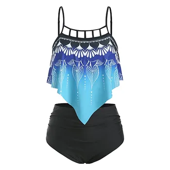 

Plus Size fashion Womens bikini set Padded Swimwear Printing swimwear cover up Swimsuit Bikini Set traje de baño#3