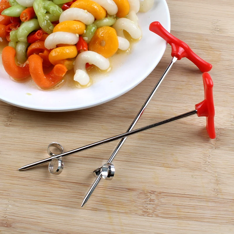 Vegetable Spiral Cutter Screw Winder 2pcs / Set Twist Spiral Potato Carrot Cucumber Silver Special Shape