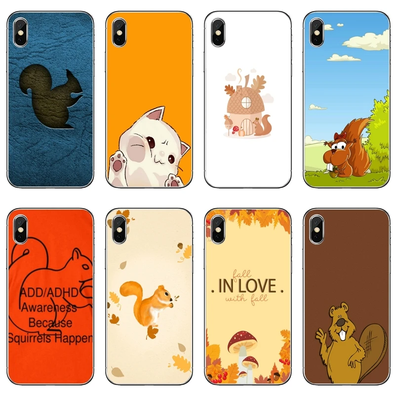 Милый Забавный силиконовый чехол для телефона с белкой iPhone X XR XS 11 Pro Max 8 7 6 6S Plus 5 SE 4