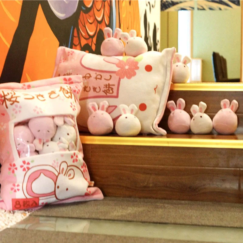 

INS Japan Popularity Snacks Pillow Cherry Rabbit Pie Doll Plush Toys Cute Model GIRL'S Heart Rabbit