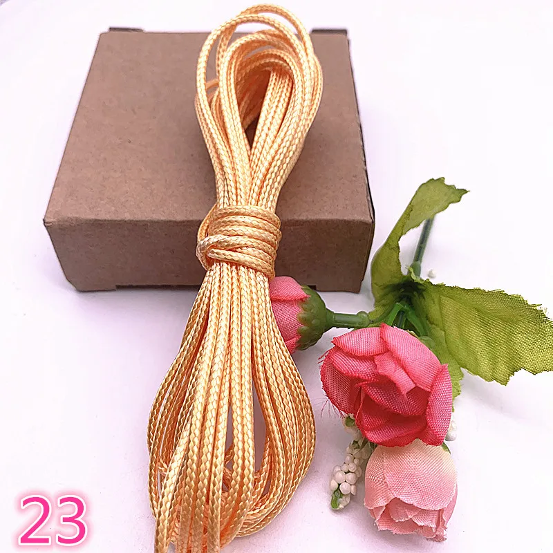 Gold Waxed Cord Waxed Thread Cord String Strap Necklace Rope Beads for Jewelry Making 0.5 0.8 1.0 1.5 2.0mm