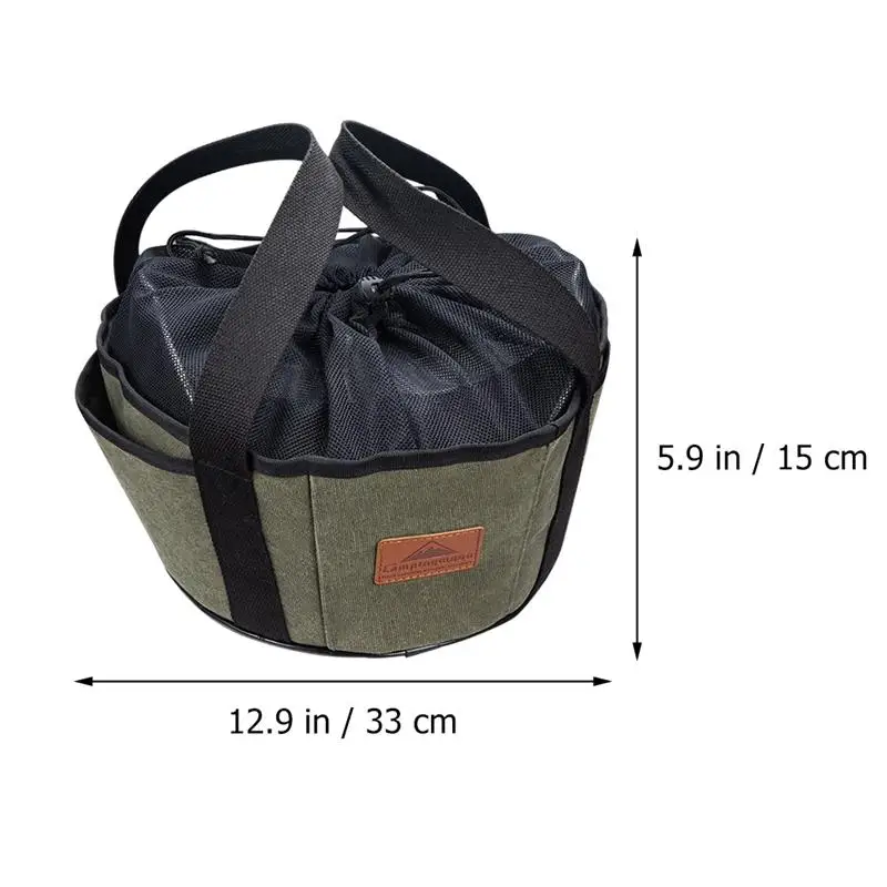 1Pc Camping Barbecue Storage Bags Dutch Oven Canvas Storage Pouch Cooking Utensils Organizer Hand Bag