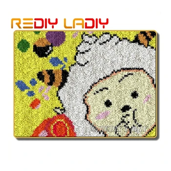 

Latch Hook Rug Kits Crocheting Carpet Rug Cartoon Sheep Acrylic Yarn Printed Canvas Cushion Mat Crochet Tapestry Arts & Crafts