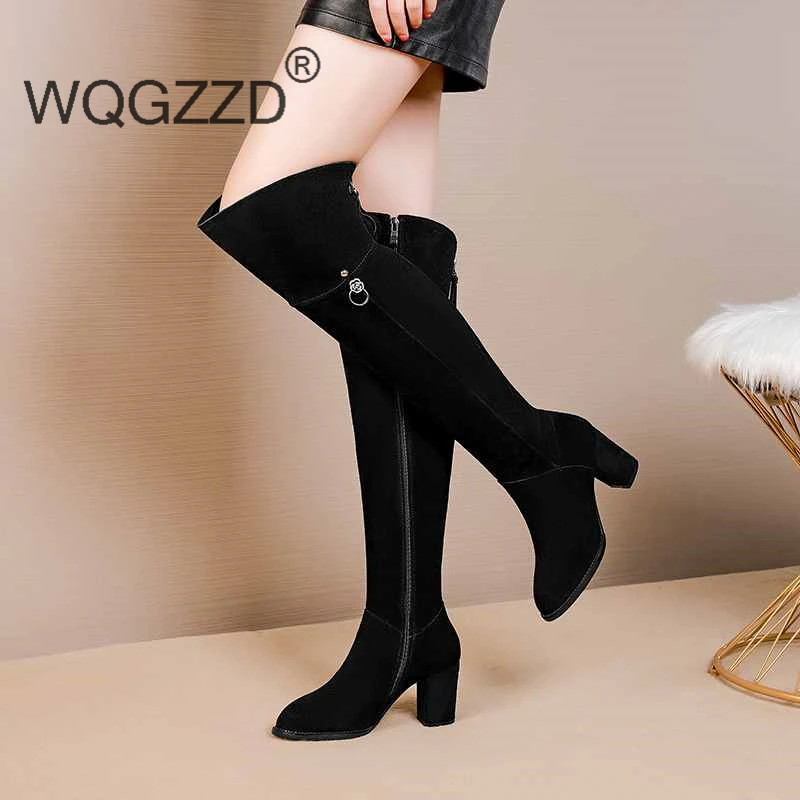 Bottes femme/высокие сапоги до бедра женская зимняя обувь Сапоги выше колена из