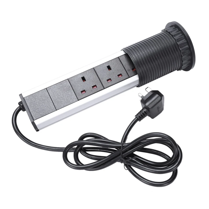 

Standard Wall Power Socket Kitchen Office Desktop Socket Countertop Point Pull Retractable Socket Outlet(Uk Plug)