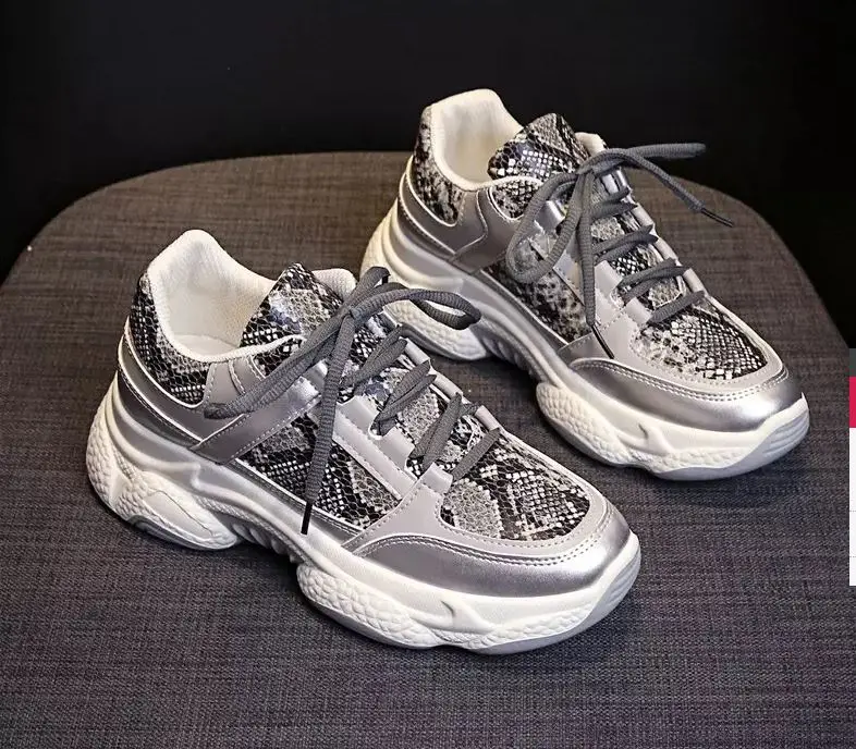 New fashion brand sneakers Woman Shoes Pu leather Leopard Platform outdoor sneakers women sports shoes Ladies Plus size 36-42