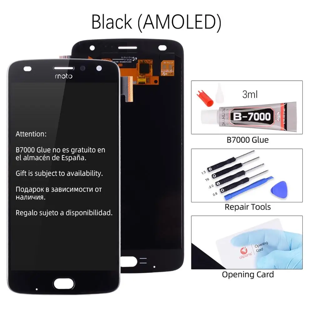 AMOLED Black 5,5 ''OLED AMOLED дисплей для Motorola Moto Z2 Play сменный сенсорный ЖК-экран для Moto Z2 Play дисплей XT1070 черный белый - Цвет: AMOLED Black