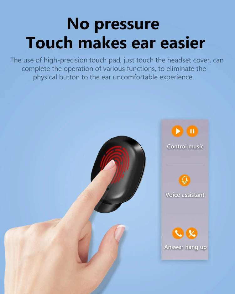 AI управление Bluetooth стерео Бас беспроводной шумоподавление Гарнитура микрофон Handsfree наушники