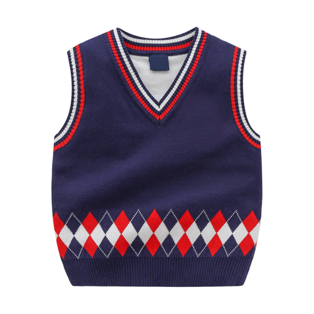 

BOY'S CLOTHES Boy's autumn wear boy's sweater fine cotton vest european-style children's check vest 2019 NEW