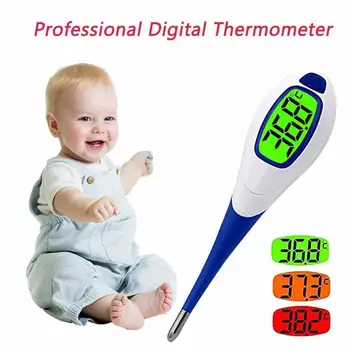 

Digital Lcd Body Thermometer Large Screen Display Thermometer Flexible Tip Oral Mouth Underarm for Kids Measurement 4.20