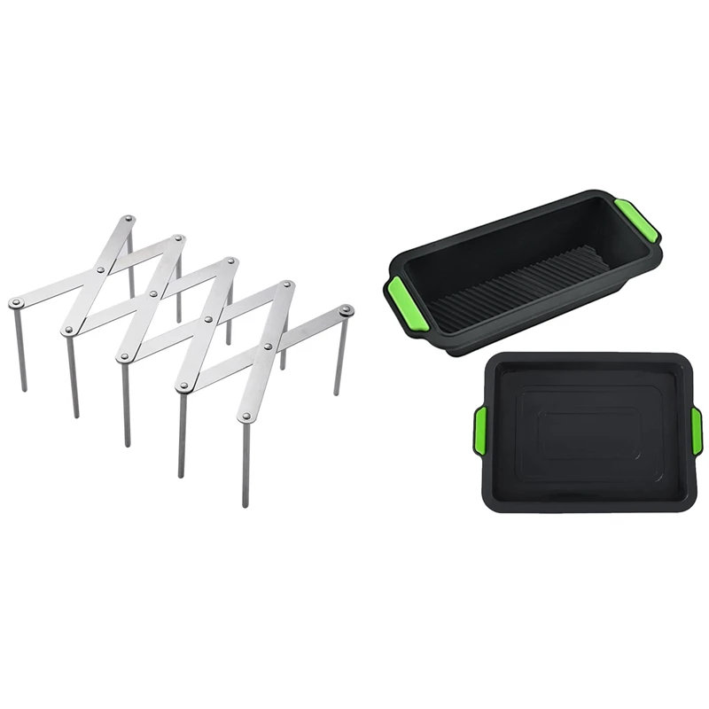 Promotion 2 Pack Silicone Cake Pan Nonstick Loaf Bakeware Mold With Kitchen Organizer Pot Lid Rack | Дом и сад
