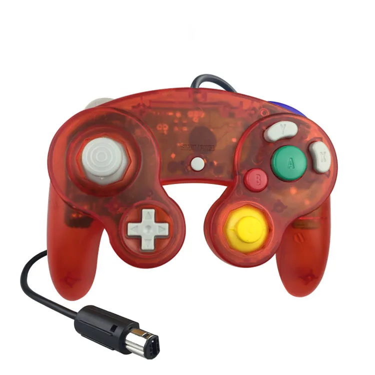 Классический проводной контроллер джойстика Джойстик Геймпад для NAND для Gamecube контроллер для wii вибрационная игра - Цвет: Transparent red