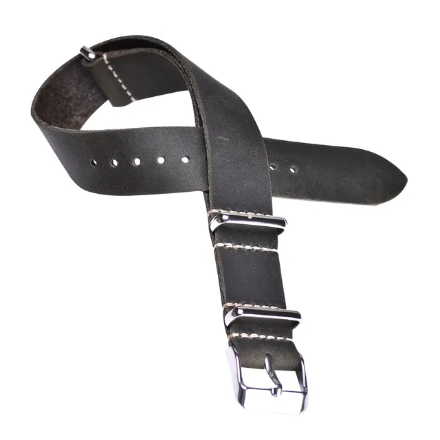 BEAFIRY Nato Watch Band 18mm 20mm 22mm Calfskin Leather Strap Watchband for Men Women huawei samsung Black Blue Red tan green green-B