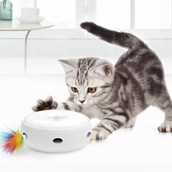 

Smart Electric Feather Funny Cat Toy Smart Teasing Automatic Stick Crazy Game Spinning Turntable Cat Catching Mouse Cat Toy