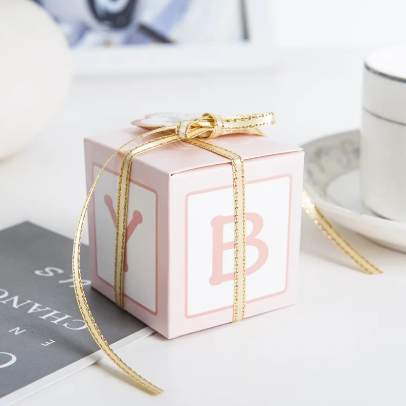

Creative DIY Lettered Chocolate Packaging Carton European Style Baby Birthday Candy Box Birthday Party Candy Box