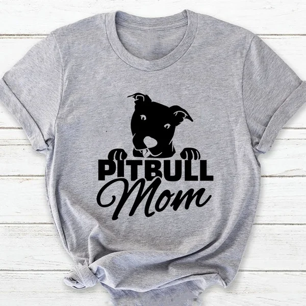 I Love Mom Vintage photo frame T-Shirt Pit Bull