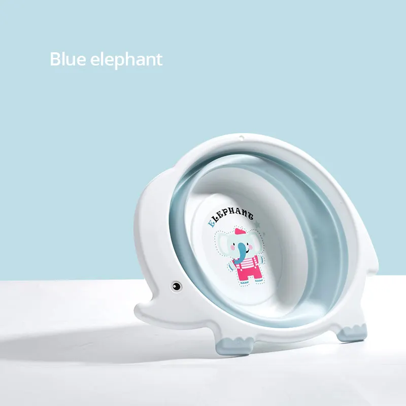Blue elephant SUNVENO Детская ванна новорожденный портативный умывальник Детская ванна складной детский умывальник для мытья лица для ног - Цвет: Blue elephant