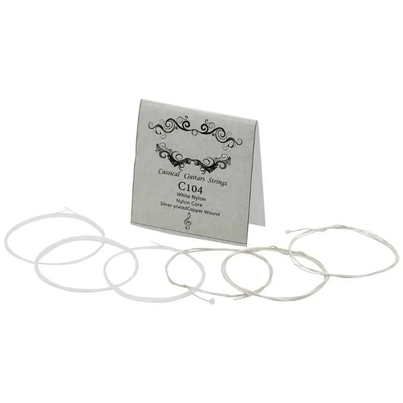 

IRIN C104 Classical Guitar String White Nylon Silver-plated Copper Wound 1st-6th(.028-.043)