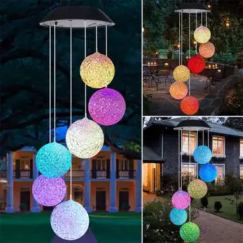 

Solar Powered LED Wind Chime Color Changing Windchime Outdoor Home Decorative Windbell Light for Home Window Garden Yard