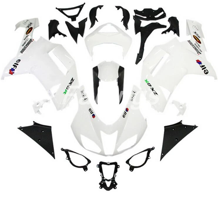 4 подарки ABS Полный комплект обтекателя подходит для Kawasaki ZX6R 2007 2008 мотоцикл Обтекатели ZX-6R 07 08 Ninja 636 белый на заказ