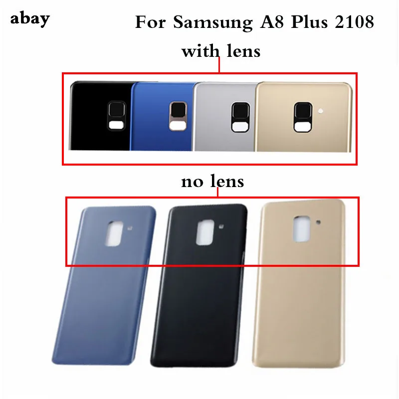 

For Samsung Galaxy A8 plus 2018 A8+ A730F A730 A730FD Back Battery Glass Cover Rear Door Housing panel Case With/No Lens replace
