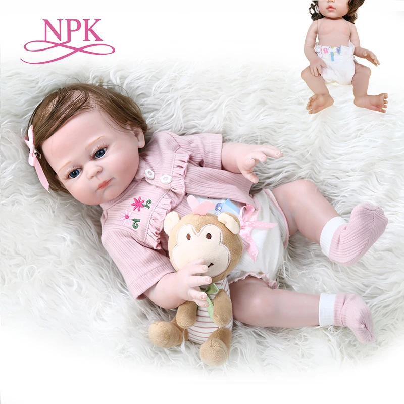 48 см кукла NPK bebe reborn sweet premium baby размер Ручная детализированная картина Розовый вид