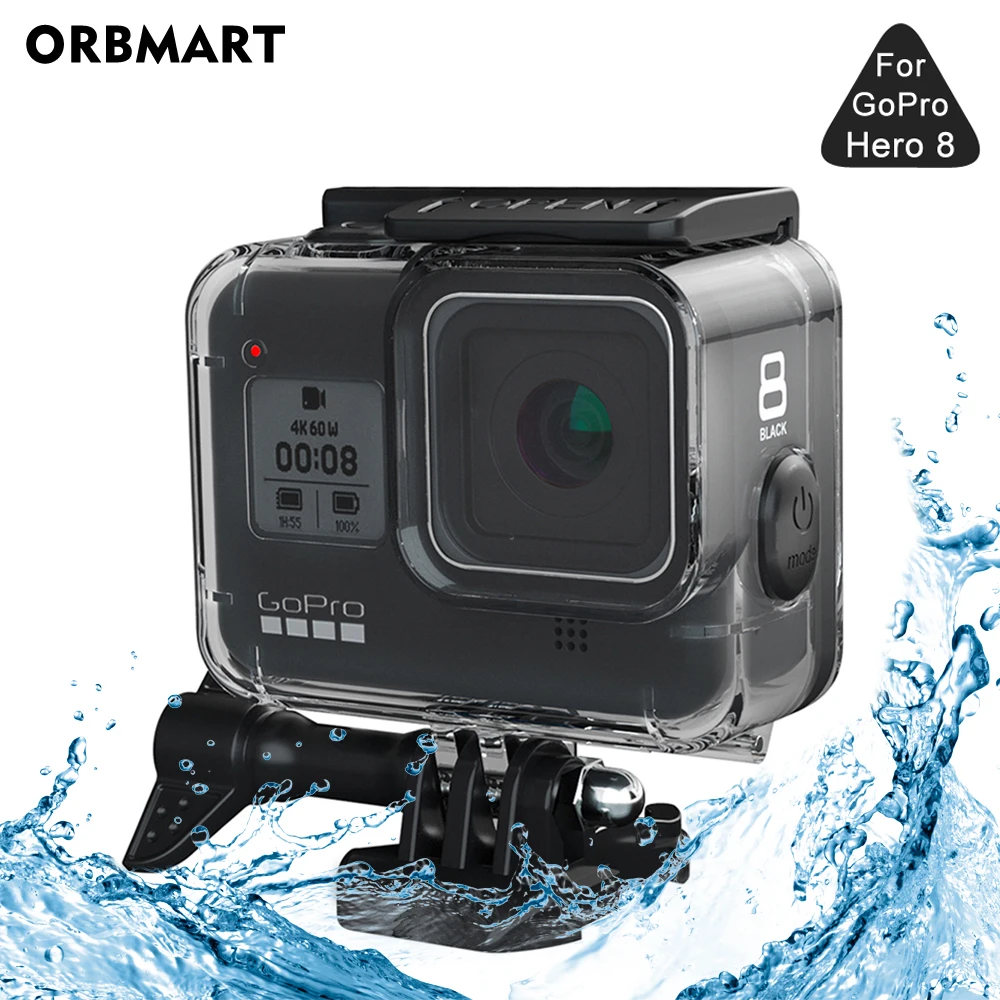 Водонепроницаемый чехол ORBMART 60 м для GoPro Hero 8 черный защитный подводного
