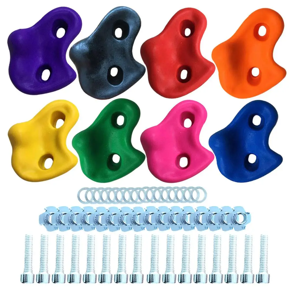 10Pcs/set Kids Climbing Wall Grips Climbing Rock Wall Stones Hand Feet Holds Grip Gymnastic Fitness Tool With Screws 7