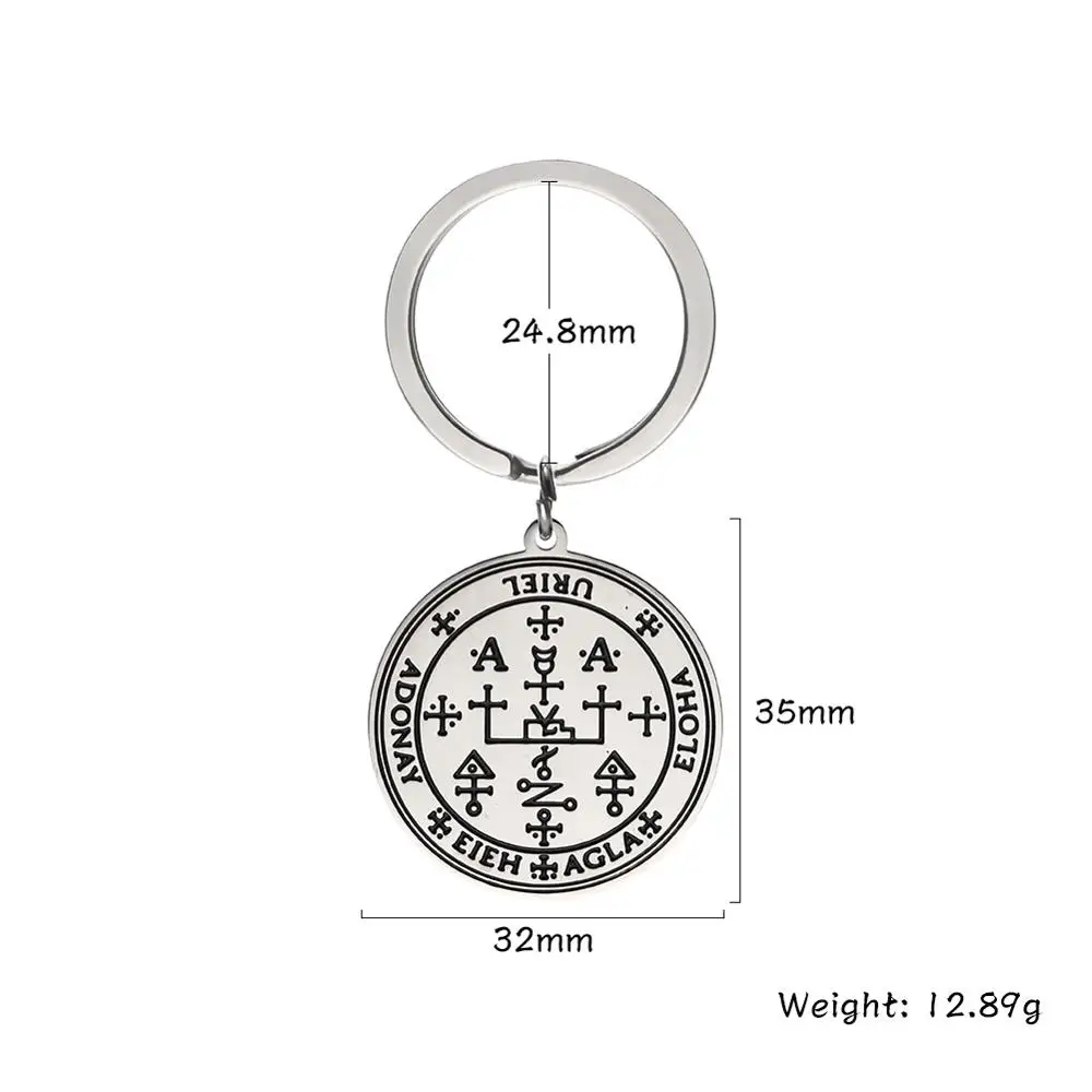 Solomon 7 My shape Key of Solomon 316L, нержавеющая сталь, первая секунда, пятая Пентакль солнца, Юпитер, Марс, мудрый амулет, брелок, подарок - Цвет: Solomon 7