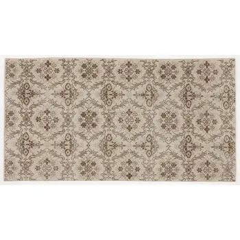 

Handmade Beige Vintage English English Area Rug 110x211 Cm-3'7''X6'11''