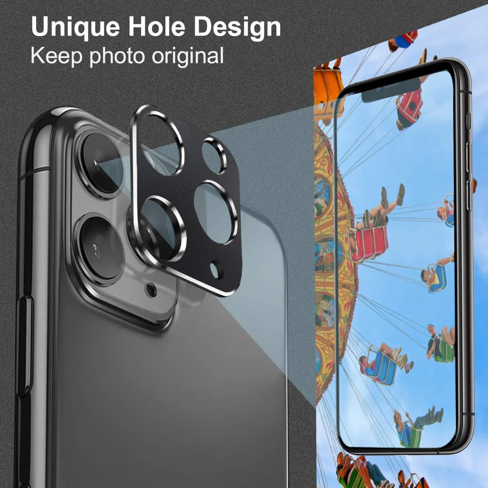 Camera lens Metal Frame + Tempered Glass Back Full Cover Ring For iPhone 11 Pro Max lens Protector Rear Protection Ring линзы (35)