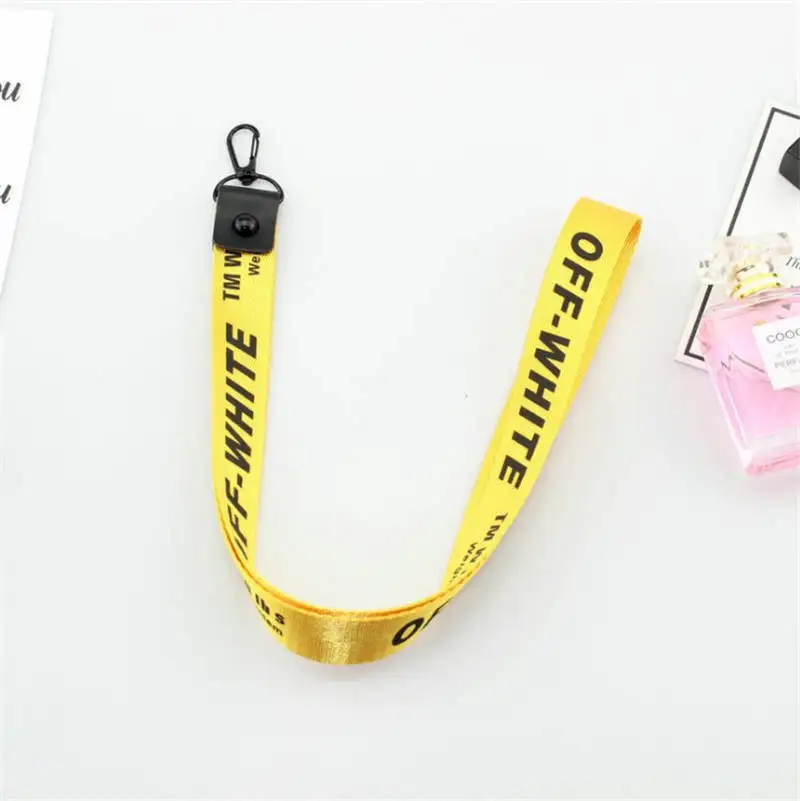 long yellow Off White брелок для женщин лента чехол для телефона кошелек сумка брелок 5 цветов llaveros sleutelhanger chaviro portachiavi - Цвет: long yellow