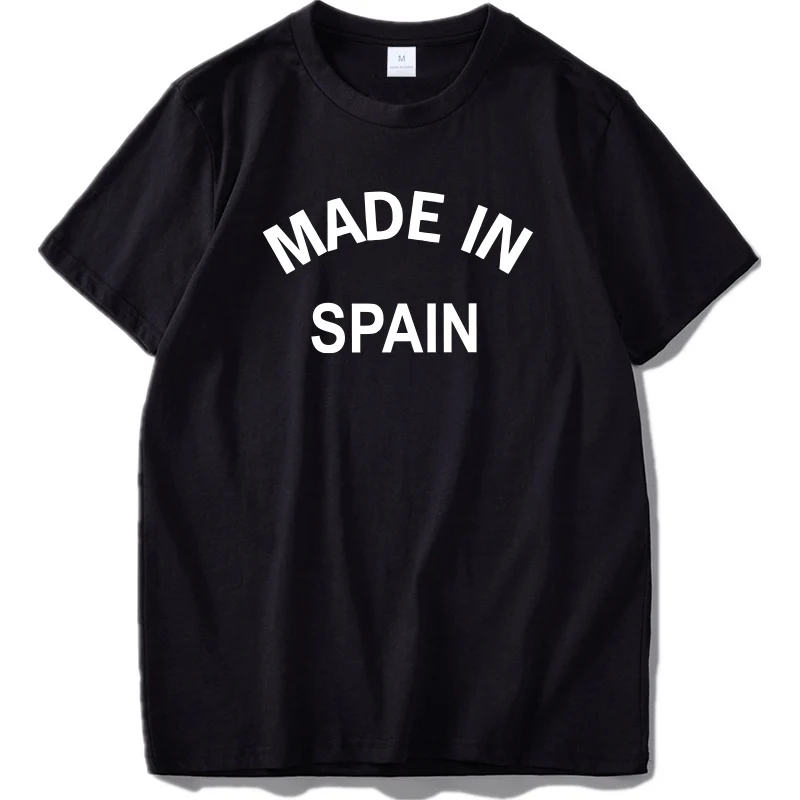 

Made in Spain Casual Shirt for Men Back Print Tee Unique Original Simple Tee Shirts Breathable Sweet Cotton Tops EU Size
