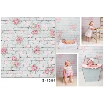 

Baby Show Seamless Vinyl Photo Background Flower Brick Computer Children Photography Backdrops for Photo Studio