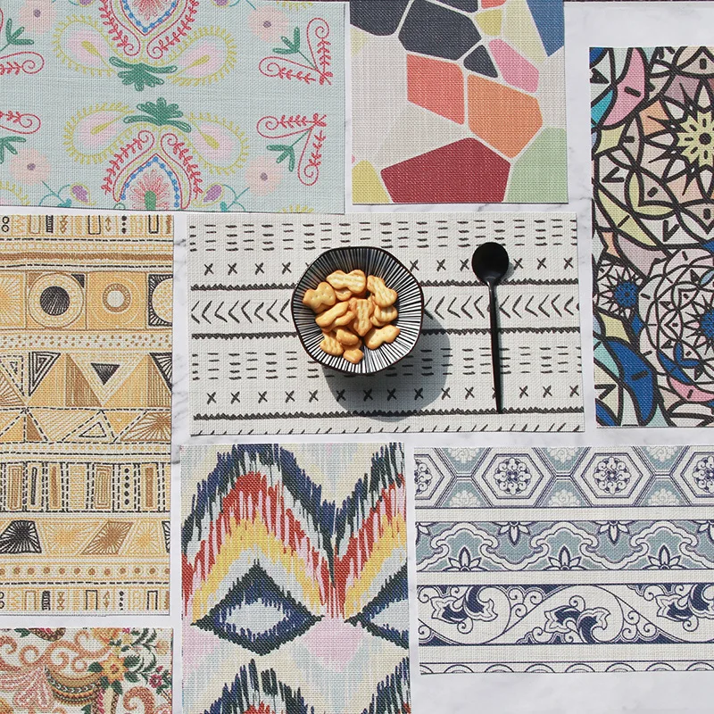 

Bohemian Printed Pvc Table Mats for Dining Table Waterproof Oilproof Heat Insulation Hotel Household Goods Mat for Drying Dishes