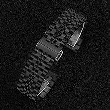 Ремешок для наручных часов кнопочный Скрытая застежка Нержавеющая сталь сплошной браслет наручные часы ремешок Замена аксессуары 18 мм/20 мм/22 мм
