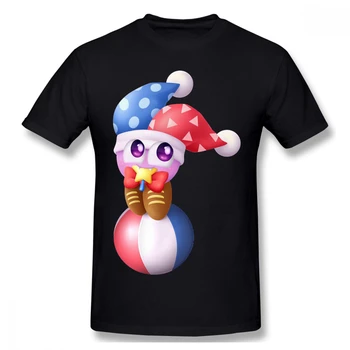 Camiseta negra de Kirby Star Allies para hombre, Camiseta de algodón puro con sonrisa y dulces de Marvel, camiseta Harajuku