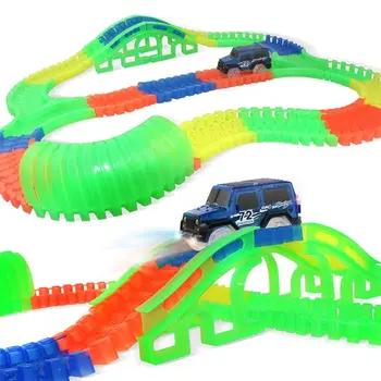 

COOLPLAY DIY Tracks Assembly Toy Glow Racing Track Toy Car with Light Model Car Child Toy DIY Funny Puzzle Toys Gift for Kid Boy