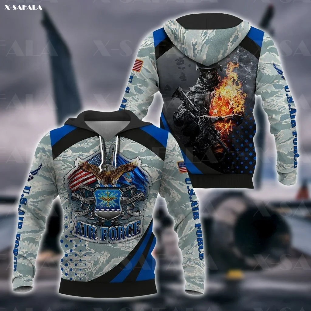 American U.S.AIR FORCE CAMO Navy Solider 3D Print Zipper Hoodie Man Female Pullover Sweatshirt Hooded Jacket Jersey Tracksuits | Мужская