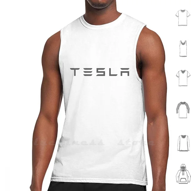 Tesla Vest Tank Top Katun Tanpa Lengan 