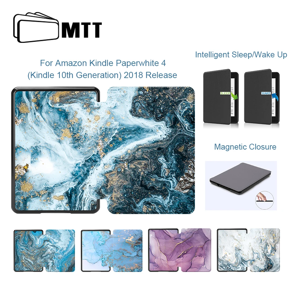 MTT чехол для Amazon Kindle Paperwhite 4 10 поколение выпуск из искусственной кожи флип-стенд смарт-чехол защитный чехол
