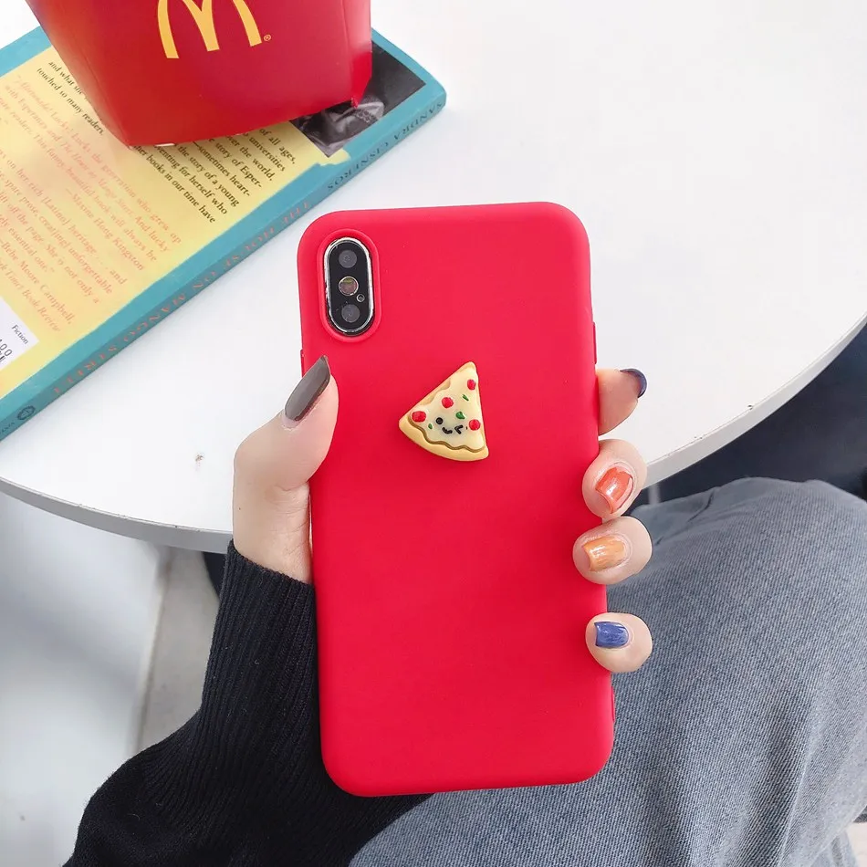 3D Cute Pig Dog Panda Bear DIY Case For Samsung A50 A70 A40 A20 A60 A80 Pizza Burger Cake Cover For Galaxy M10 M20 M30 Soft Case - Цвет: F2 Pizza