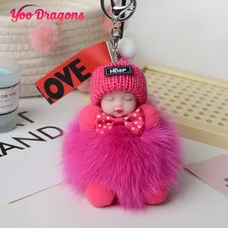 Plush Key Accessories Cute Girl Bag Decoration Car Decor Sleeping Doll Present Gift For Children Kids Girls Chrismas Decoration